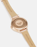 Buy Shop Emporio Armani Gianni T-Bar Quartz Rose Gold Dial Pink Leather Strap Watch For Women - AR11001 USA Online