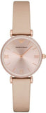 Buy Shop Emporio Armani Gianni T-Bar Quartz Rose Gold Dial Pink Leather Strap Watch For Women - AR11001 USA Online