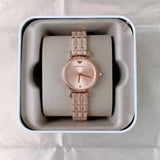 Buy Shop Emporio Armani Gianni T Bar Quartz Rose Gold Dial Rose Gold Steel Strap Watch For Women - AR11342 USA Online