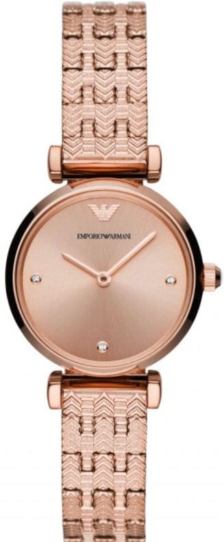 Buy Shop Emporio Armani Gianni T Bar Quartz Rose Gold Dial Rose Gold Steel Strap Watch For Women - AR11342 USA Online
