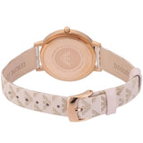 Buy Shop Emporio Armani Gianni T Bar Quartz Silver Dial Beige Leather Strap Watch For Women - AR80007 USA Online