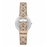 Buy Shop Emporio Armani Gianni T Bar Quartz Silver Dial Beige Leather Strap Watch For Women - AR80007 USA Online