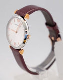 Buy Shop Emporio Armani Gianni T-Bar Quartz Silver Dial Brown Leather Strap Watch For Women - AR11061 USA Online