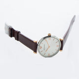 Buy Shop Emporio Armani Gianni T-Bar Quartz Silver Dial Brown Leather Strap Watch For Women - AR11061 USA Online