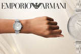 Buy Shop Emporio Armani Gianni T-Bar Quartz Silver Dial Silver Steel Strap Watch For Women - AR11445 USA Online