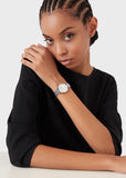 Buy Shop Emporio Armani Gianni T-Bar Quartz Silver Dial Silver Steel Strap Watch For Women - AR11445 USA Online