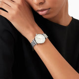Buy Shop Emporio Armani Gianni T-Bar Quartz Silver Dial Silver Steel Strap Watch For Women - AR11445 USA Online
