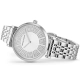 Buy Shop Emporio Armani Gianni T-Bar Quartz Silver Dial Silver Steel Strap Watch For Women - AR11445 USA Online