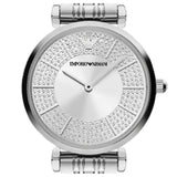 Buy Shop Emporio Armani Gianni T-Bar Quartz Silver Dial Silver Steel Strap Watch For Women - AR11445 USA Online