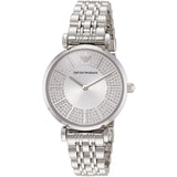 Buy Shop Emporio Armani Gianni T-Bar Quartz Silver Dial Silver Steel Strap Watch For Women - AR11445 USA Online