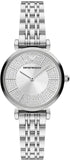 Buy Shop Emporio Armani Gianni T-Bar Quartz Silver Dial Silver Steel Strap Watch For Women - AR11445 USA Online