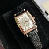 Buy Shop Emporio Armani Gianni T Bar Quartz White Dial Black Leather Strap Watch For Women - AR11408 USA Online
