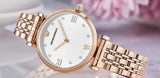 Buy Shop Emporio Armani Gianni T-Bar Quartz White Dial Rose Gold Steel Strap Watch For Women - AR11267 USA Online