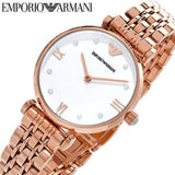 Buy Shop Emporio Armani Gianni T-Bar Quartz White Dial Rose Gold Steel Strap Watch For Women - AR11267 USA Online