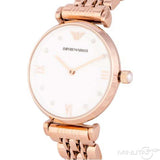 Buy Shop Emporio Armani Gianni T-Bar Quartz White Dial Rose Gold Steel Strap Watch For Women - AR11267 USA Online
