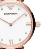 Buy Shop Emporio Armani Gianni T-Bar Quartz White Dial Rose Gold Steel Strap Watch For Women - AR11267 USA Online