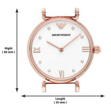 Buy Shop Emporio Armani Gianni T-Bar Quartz White Dial Rose Gold Steel Strap Watch For Women - AR11267 USA Online