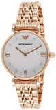 Buy Shop Emporio Armani Gianni T-Bar Quartz White Dial Rose Gold Steel Strap Watch For Women - AR11267 USA Online