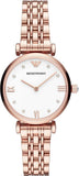 Buy Shop Emporio Armani Gianni T-Bar Quartz White Dial Rose Gold Steel Strap Watch For Women - AR11267 USA Online
