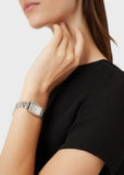 Buy Shop Emporio Armani Gianni T-Bar Quartz White Dial Silver Steel Strap Watch For Women - AR11405 USA Online