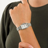 Buy Shop Emporio Armani Gianni T-Bar Quartz White Dial Silver Steel Strap Watch For Women - AR11405 USA Online