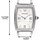 Buy Shop Emporio Armani Gianni T-Bar Quartz White Dial Silver Steel Strap Watch For Women - AR11405 USA Online