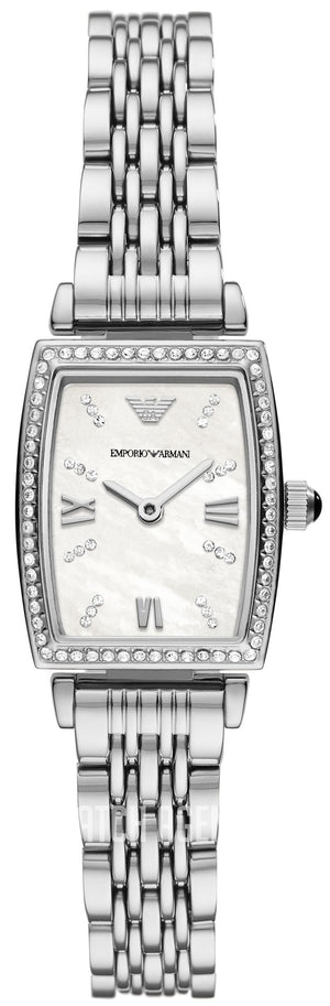 Buy Shop Emporio Armani Gianni T-Bar Quartz White Dial Silver Steel Strap Watch For Women - AR11405 USA Online