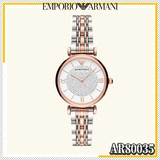 Buy Shop Emporio Armani Gianni T Bar Quartz White Dial Two Tone Steel Strap Watch For Women - AR80035 USA Online