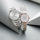 Buy Shop Emporio Armani Gianni T Bar Quartz White Dial Two Tone Steel Strap Watch For Women - AR80035 USA Online