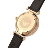 Buy Shop Emporio Armani Gianni T-Bar Silver Dial Brown Leather Strap Watch For Women - AR11269 USA Online