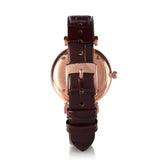 Buy Shop Emporio Armani Gianni T-Bar Silver Dial Brown Leather Strap Watch For Women - AR11269 USA Online