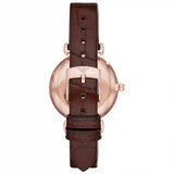 Buy Shop Emporio Armani Gianni T-Bar Silver Dial Brown Leather Strap Watch For Women - AR11269 USA Online