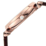 Buy Shop Emporio Armani Gianni T-Bar Silver Dial Brown Leather Strap Watch For Women - AR11269 USA Online