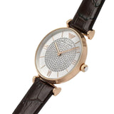 Buy Shop Emporio Armani Gianni T-Bar Silver Dial Brown Leather Strap Watch For Women - AR11269 USA Online