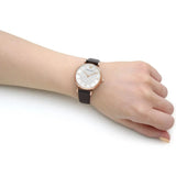 Emporio Armani Gianni T-Bar Silver Dial Brown Leather Strap Watch For Women - AR11269