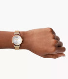 Buy Shop Emporio Armani Gianni T Bar Silver Dial Rose Gold Mesh Bracelet Watch For Women - AR1956 USA Online