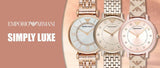 Buy Shop Emporio Armani Gianni T Bar Silver Dial Rose Gold Mesh Bracelet Watch For Women - AR1956 USA Online