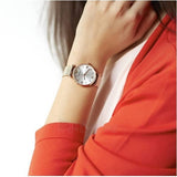 Buy Shop Emporio Armani Gianni T Bar Silver Dial Rose Gold Mesh Bracelet Watch For Women - AR1956 USA Online