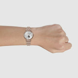 Buy Shop Emporio Armani Gianni T-Bar Silver Dial Rose Gold Steel Strap Watch For Women - AR60023 USA Online