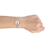 Buy Shop Emporio Armani Gianni T-Bar Silver Dial Rose Gold Steel Strap Watch For Women - AR60023 USA Online