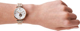 Buy Shop Emporio Armani Gianni T-Bar Silver Dial Rose Gold Steel Strap Watch For Women - AR60023 USA Online