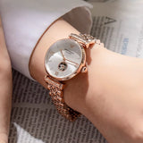 Buy Shop Emporio Armani Gianni T-Bar Silver Dial Rose Gold Steel Strap Watch For Women - AR60023 USA Online