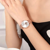Buy Shop Emporio Armani Gianni T-Bar Silver Dial Rose Gold Steel Strap Watch For Women - AR60023 USA Online