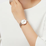 Buy Shop Emporio Armani Gianni T-Bar Silver Dial Rose Gold Steel Strap Watch For Women - AR60023 USA Online