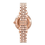 Buy Shop Emporio Armani Gianni T-Bar Silver Dial Rose Gold Steel Strap Watch For Women - AR60023 USA Online