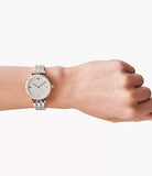 Buy Shop Emporio Armani Gianni T-Bar Silver Dial Two Tone Steel Strap Watch For Women - AR11293 USA Online