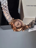 Buy Shop Emporio Armani Gianni T-Bar Silver Dial Two Tone Steel Strap Watch For Women - AR11293 USA Online