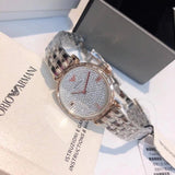 Buy Shop Emporio Armani Gianni T-Bar Silver Dial Two Tone Steel Strap Watch For Women - AR11293 USA Online
