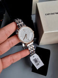 Buy Shop Emporio Armani Gianni T-Bar Silver Dial Two Tone Steel Strap Watch For Women - AR11293 USA Online