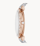 Buy Shop Emporio Armani Gianni T-Bar Silver Dial Two Tone Steel Strap Watch For Women - AR11293 USA Online
